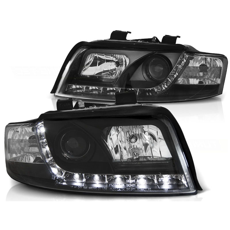 underkjole Stille og rolig tykkelse AUDI A4 (B6) Headlights 00-04 - Devil eyes LED - Black - YakaEquiper.com