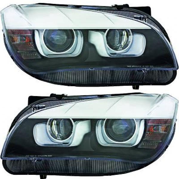 2 BMW X1 E84 Angel Eyes 3D LED 12-14 Frontscheinwerfer - Schwarz