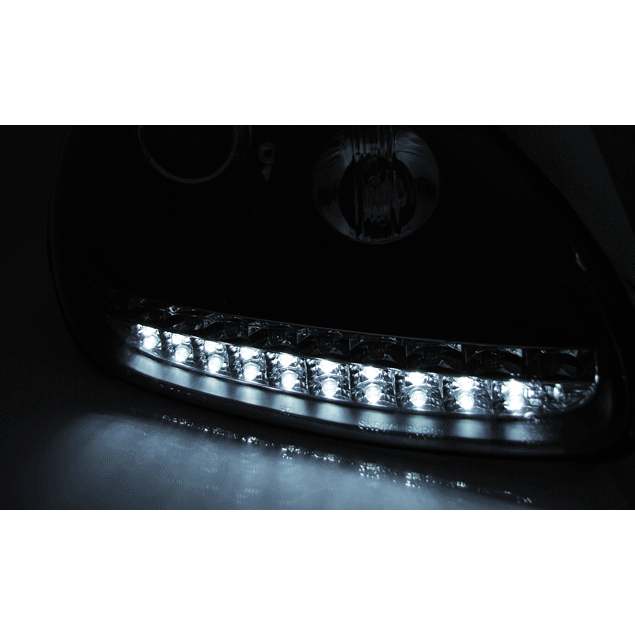 2 faróis de xenônio Porsche Cayenne DRL LED 03-07 - preto