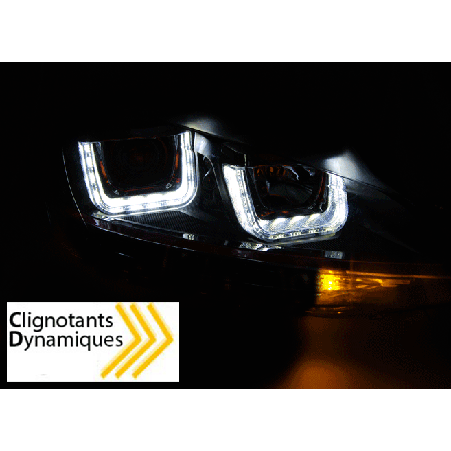 2 Phares avant VW Golf 7 - 3D LED Dynamique - Noir
