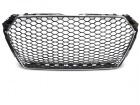 Grille calandre Audi A4 B9 modele 15-19 - look RS - Noir Chrome