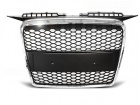 Grille calandre Audi A3 8P 05-08 - Nid d'abeille - Noir Chrome