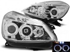 2 Phares avant Renault Clio 3 05-09 Angel Eyes LED - Chrome