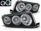 2 Phares avant Skoda Fabia CCFL angel eyes - 99-07 - Noir