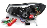 2 Phares avant Skoda Octavia 2 devil eyes DRL LED - 09-12 - Chrome