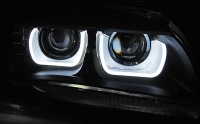 2 Phares avant xénon BMW X1 E84 Angel Eyes 3D LED 12-14 - Chrome