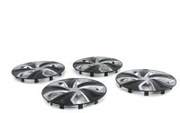 Jeu d'enjoliveurs pour jantes acier 15 pouces VIII noir argent carbone