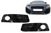 Grilles antibrouillard Audi A4 B8 07-11 - Noir brillant - look RS