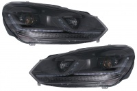 2 Phares avant VW GOLF 6 LED 08-13 look facelift G7.5 black - dynamiques
