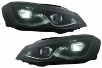 2 Phares FullLED avant VW Golf 7 - look G8 - Noir