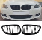 Grilles calandre BMW Serie 3 E92 E93 07-10 - look M - 6 lames Noir brillant