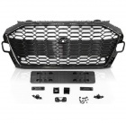 Grille calandre Audi A4 B9 19-24 - look RS4 - Noir brillant - camera PDC