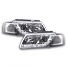 2 Phares avant VW Passat B5 (3B) Devil Eyes DRLR87 LED - Chrome