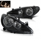 2 Phares avant Peugeot 307 01-05 Angel Eyes jaune - Noir