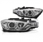 2 Phares BMW Serie 3 F30 Angel Eyes LED 11-15 look xenon - Chrome