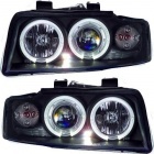 2 Phares avant AUDI A4 (B6) - Angel Eyes - Noir