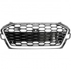 Grille calandre Audi A4 B9 19-24 - look RS4 - Chrome Noir - camera PDC