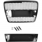 Grille calandre Audi A6 C6 04-11 - look RS6 - Noir Laqué