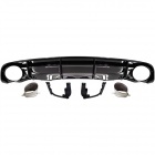 Diffuseur arrière noir brillant avec sorties chrome pour Audi A6 C7 S-Line 15-18