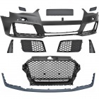 Pare choc avant AUDI A3 8V limousine 12-16 - Look RS3 quattro - Noir - PDC
