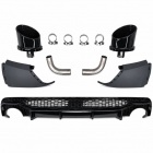 Diffuseur arrière look RSQ5 noir brillant avec sorties noires pour Audi Q5 II FY 20-25