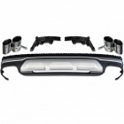 Diffuseur arrière look RSQ7 noir avec quatre sorties chrome pour Audi Q7 II 4M S-Line 20-23