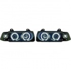 2 Phares avant BMW Serie 3 E36 Angel Eyes CCFL 92-98 coupe cab - Noir