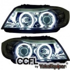 2 Phares avant BMW Serie 3 E90 E91 Angel Eyes CCFL 05-08 - Chrome