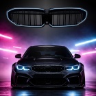 Calandre avant look M double barre avec LED pour BMW Série 3 G20 / G28 / G80 19-22 - Noir brillant