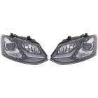 2 Phares avant VW Polo 6R 6C 09-17 H7 D2H - LED chrome - noir