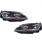 2 Phares avant VW Golf 7.5 phase 2 - look GTI - Noir - Full LED Dynamiques