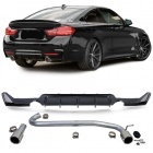 Diffuseur Echappement arriere BMW serie 4 F32 F33 F36 double sortie - chrome