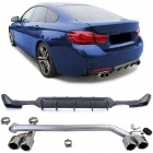 Diffuseur Echappement arriere BMW serie 4 F32 F33 F36 double sortie - Chrome Carbone