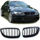 Grilles calandre BMW Serie 3 E92 E93 05-10 - look M - Noir brillant