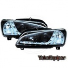 2 Phares avant Peugeot 106 Devil Eyes LED 96-03 - Noir