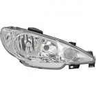 Phare droit passager Peugeot 206 03-06 - H7 - Chrome