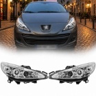 2 Phares avant Peugeot 207 Angel Eyes - Chrome
