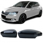 2 coques de retroviseur Skoda Fabia NJ 14-22 - Noir Brillant