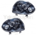2 Phares avant Renault Clio 2 98-01 Angel Eyes - Noir