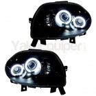 2 Phares avant Renault Clio 2 98-01 Angel Eyes CCFL - Noir