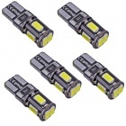 5x Ampoule T10 LED 3D<sup>5</sup> SMD- Anti Erreur OBD - Culot W5W - Blanc Pur