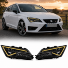 2 Phares avant Seat Leon 5F 12-20 - Full LED DRL - Noir