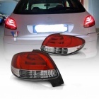 2 Feux arriere LED LTI Peugeot 206 206+ - Rouge
