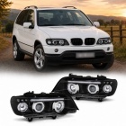 2 Phares BMW X5 E53 Angel Eyes Noir
