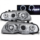 2 Phares avant LED angel eyes - BMW E46 coupe cab 99-03 - Chrome
