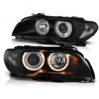 2 Phares avant angel eyes jaune - BMW E46 coupe cab 03-06 - Noir