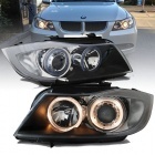 2 Phares avant BMW Serie 3 E90 E91 Angel Eyes  05-08 - Noir