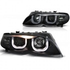 2 Phares avant BMW 3D LED E46 Berline Angel Eyes - Noir