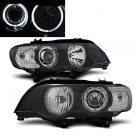 2 Phares avant BMW X5 E53 xenon Angel Eyes LED 99-03 - Noir