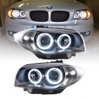2 Phares avant BMW Serie 1 E81 E82 E87 Angel Eyes LED V2 DEPO 04 et + - Noir